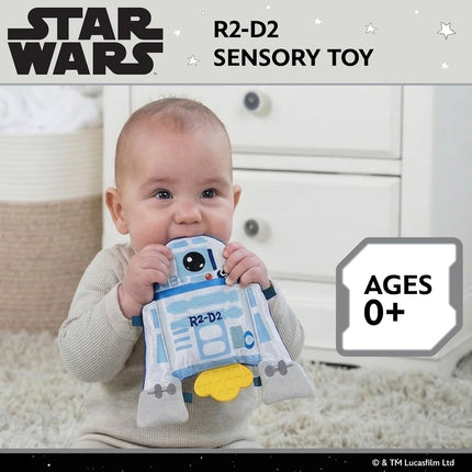 On-the-Go Sensory Toy with Teether, Crinkle Sounds, Ribbons & Strap