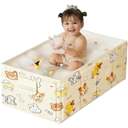 LittleNest NidoPequeño Foldable Baby Bathtub with Cute Animal Print, Portable Infant Bath Tub — Baby & Toddler
