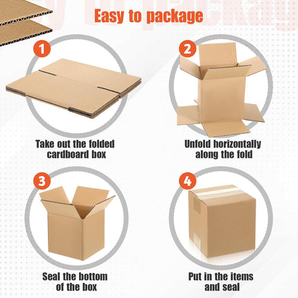 40 Pack Small Brown Corrugated Cardboard Shipping Boxes
