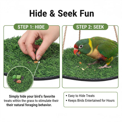 TerraBound TierraRumbo Large Bird Foraging Mat Toys, Bird Grass Hammock Swing Mat for Parrot — Outdoor & Adventure