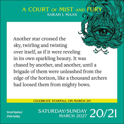 A Court of Thorns and Roses 2027 Day-to-Day Calendar