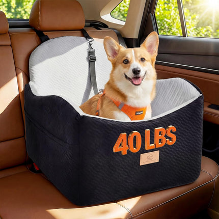 Dog Car Seat for Medium and Small Dogs, Black/Grey