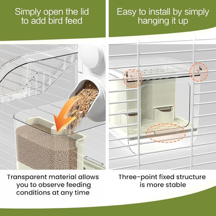 HomeChef ChefDelHogar Bird Feeder for Cage, Automatic Bird Feeder, Multifunctional Parrot Seed — Kitchen & Home
