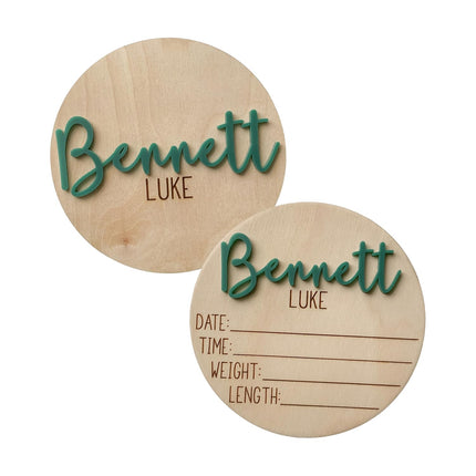 LittleNest NidoPequeño Double Sided Personalized Newborn Announcement Sign for Hospital — Baby & Toddler