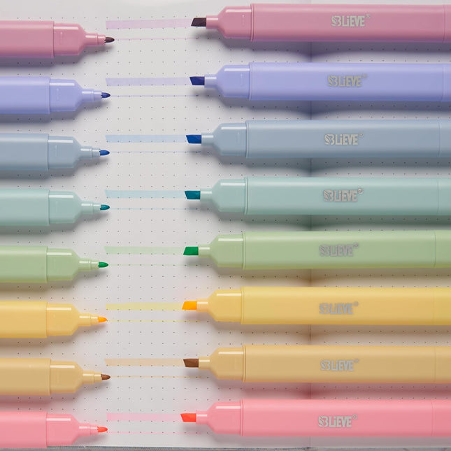 Aesthetic Pastel Dual Tip No Bleed Highlighters for Bible and Journaling