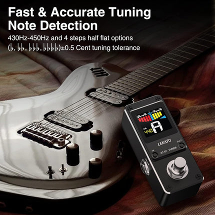 Guitar Tuner Pedal with True Bypass for Electric Guitar and Bass