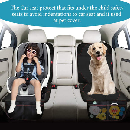 2 Pack Black Waterproof Car Seat Protectors with Thick Padding