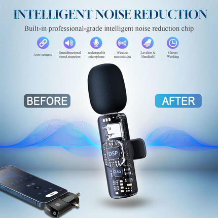 3-in-1 Wireless Lavalier Microphone Set, 3 Mics