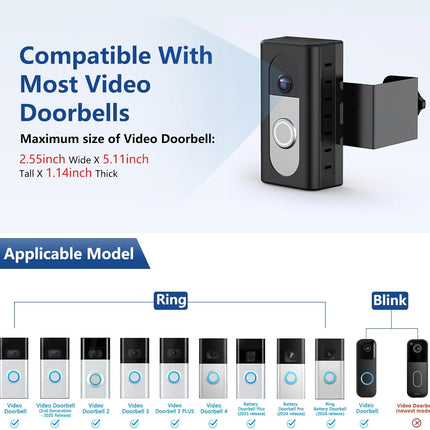 Anti-Theft Adjustable Video Doorbell Mount