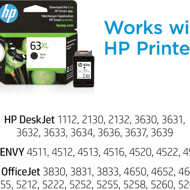 63XL Black High-Yield Printer Ink Cartridge