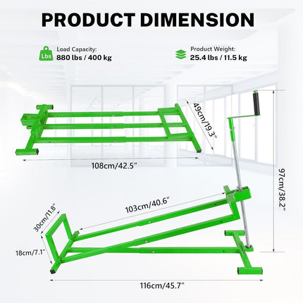 880 Lbs Capacity Telescopic Lift Jack – Foldable Design with Hand Crank & Electric Handle