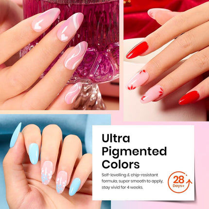 Summer Gel Polish Set - 20 Colors with Base & Top Coat