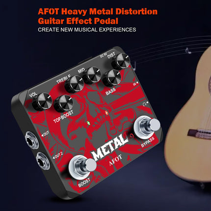 Heavy Metal Distortion Guitar Pedal with True Bypass