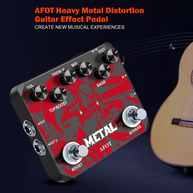Heavy Metal Distortion Guitar Pedal with True Bypass
