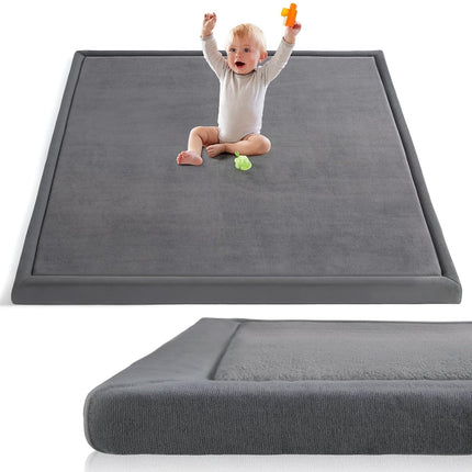 Ultra Soft 1.3 Inch Thick Baby Floor Play Mat, 59 x 71 Inch, Grey