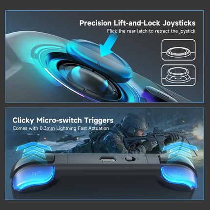 2 Pack Wireless Pocket Controller Gamepads with Gyro