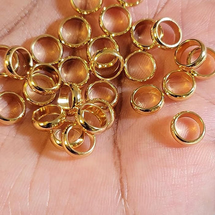 10 Gold Stainless Steel Hair Beads for Locs, Braids and Twists - 3mm