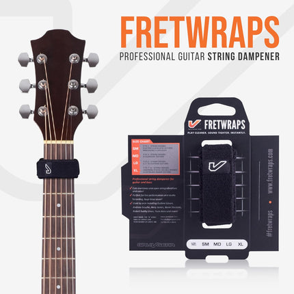 Small Black Fret Wrap & Guitar Mute for 6-String Guitar and 4-String Bass