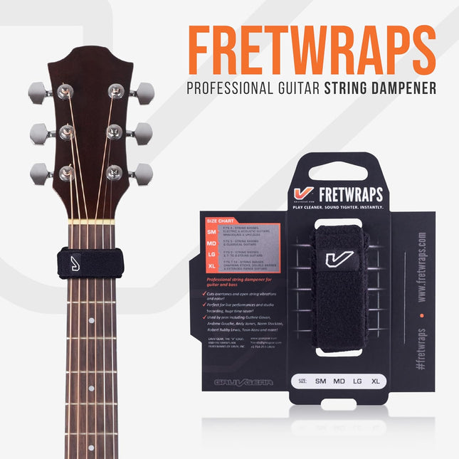 Small Black Fret Wrap & Guitar Mute for 6-String Guitar and 4-String Bass