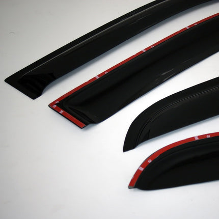 4 Pcs Dark Smoke Window Visor (Outside Mount) Deflector Rain Guard