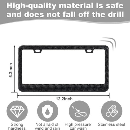 DriveForge ForjaRuta QUANQIUFEI Bling License Plate Frames for Women, Sparkly Rhinestone Diamond — Auto & Moto