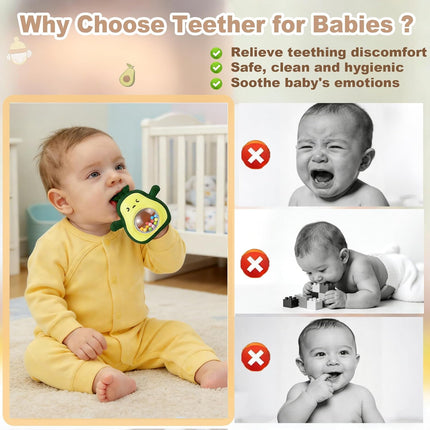 Avocado Baby Teething Mitten with Rattle