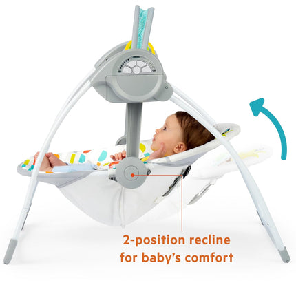 Playful Paradise Portable Compact Automatic Baby Swing with Music, Unisex, Newborn+