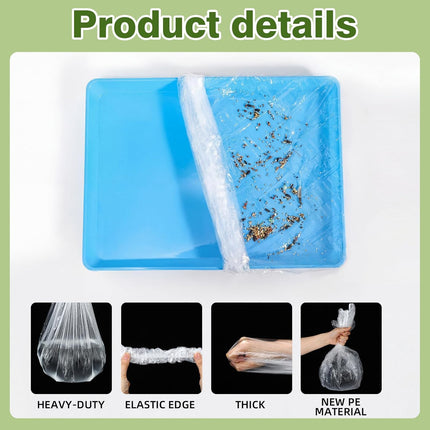 100 Pcs Disposable Clear Plastic Bird Cage Liners, 34 x 22 Inch Universal Tray Bags