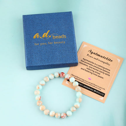 Natural Gemstone Bead Bracelet, 4mm-10mm