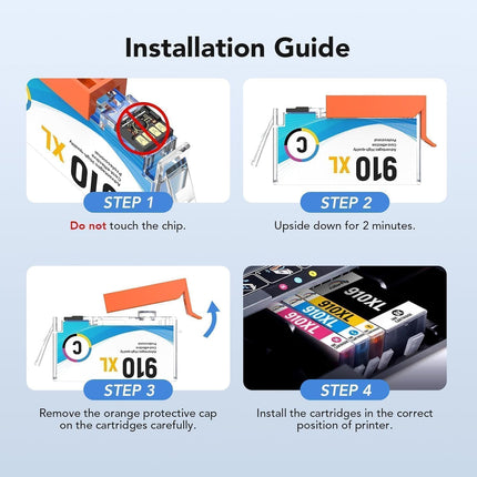 NexWave OndaNex 910XL Ink Cartridges Combo Pack Replacement for HP Ink 910 XL Color and — Smart Tech