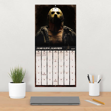 SourceToHome FuenteACasa 2027 Horror Collection (Bilingual French) Wall Calendar (English and — Home & Lifestyle