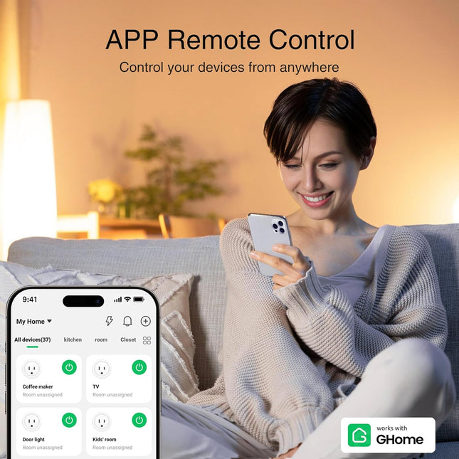 Wi-Fi Smart Plug with App Remote Control and Timer