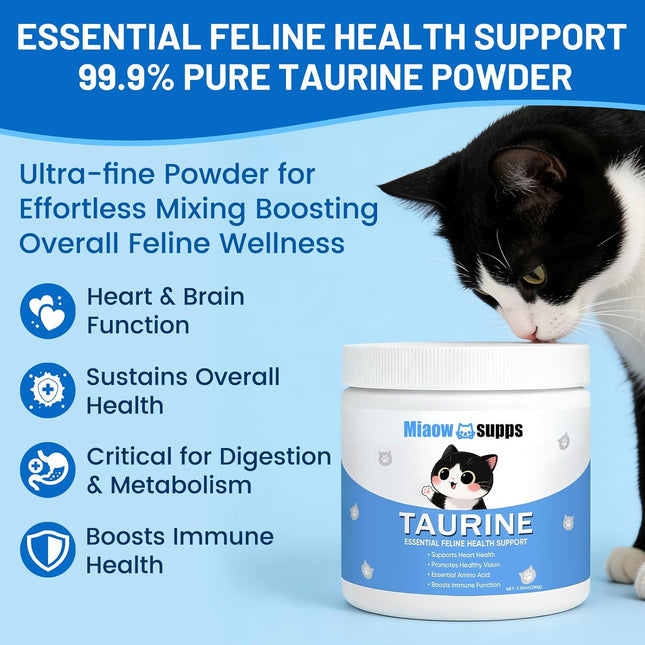 ZenPulse PulsoZen Kittysupps Taurine Powder for Cats, Immune Support, Boost Energy & Vitality, — Health & Wellness