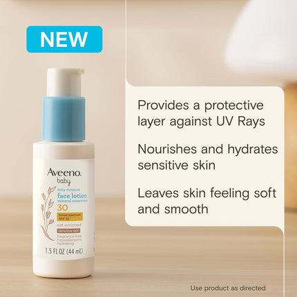 Baby Daily Moisture Face Lotion & Mineral Sunscreen SPF 30, Fragrance-Free, 1.5 fl. oz