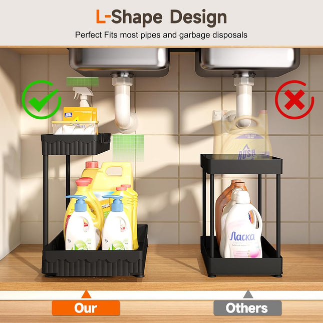 Sevenblue cabinet organizer L-shaped design