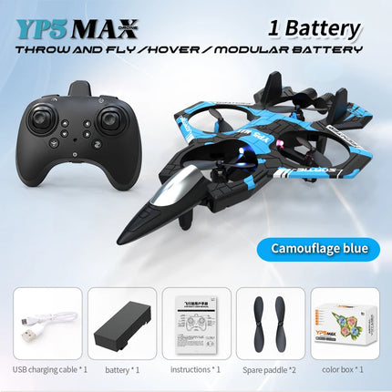 RC Foam Fighter Drone packaging box with included accessories and parts