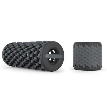 Retractable Massage Roller being used on back and shoulder muscles