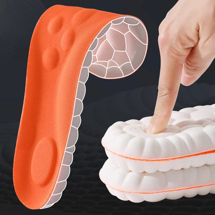 Shock absorbing shoe inserts size comparison and trim-to-fit guide for custom fitting