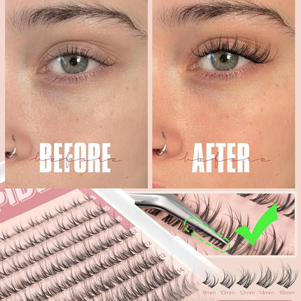 Spider Lash Clusters Kit Breeze Wispy Natural Fluffy D-Curl DIY Eyelash Extensions