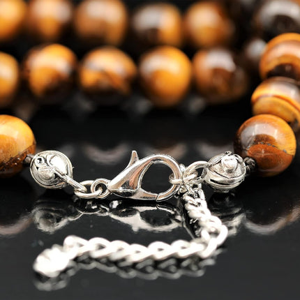 Natural Tiger Eye Beaded Choker Necklace