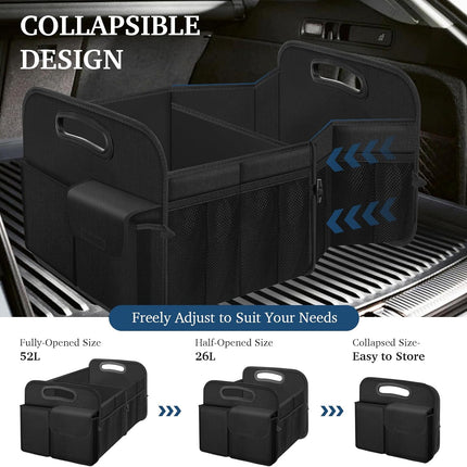 Black Collapsible Waterproof Car Trunk Organizer