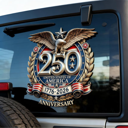 5PCS USA 250th Anniversary Patriotic Vinyl Decals 1776-2026