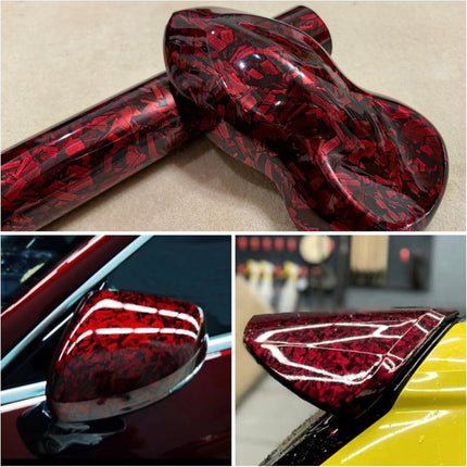 Forged Gloss Carbon Fiber Red Vinyl Wrap Roll - Red, 1 ft x 3.5 ft