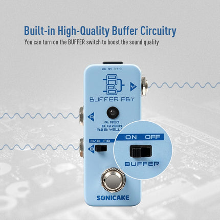 SourceToHome FuenteACasa SONICAKE ABY Guitar Pedal, Mini AB Switcher with Buffer Switch — Home & Lifestyle
