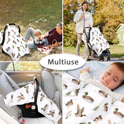 Green Peekaboo Infant Car Seat Cover for Baby Boys
