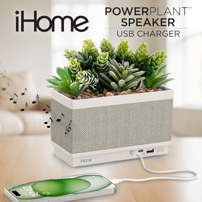 NexWave OndaNex IHome PowerPlant Charging Station, Faux Succulent with USB Charging Station — Smart Tech