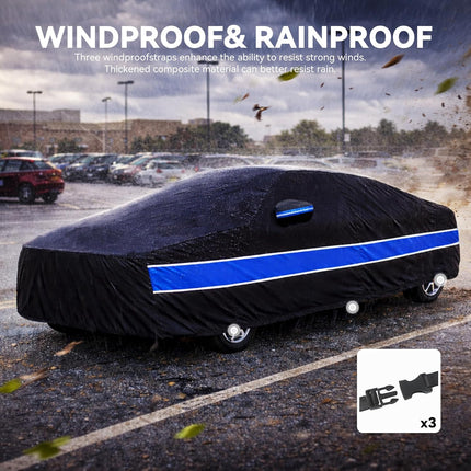 10-Layer Waterproof All-Weather Full Car Cover for Sedan/Coupe 2001-2025