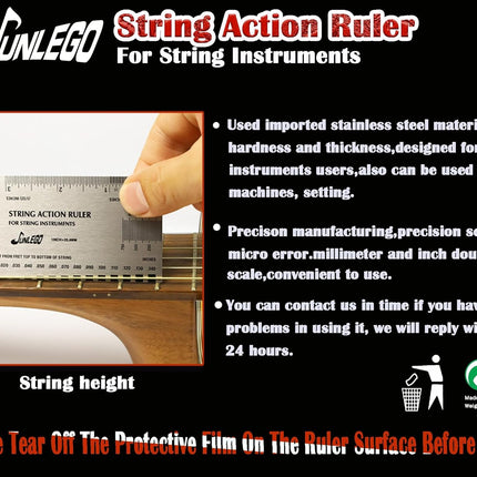 Guitar Action Gauge Ruler, String Height Gauge for Guitar