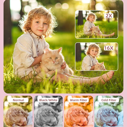 Digital Camera, FHD 1080P Point and Shoot Camera with 16X Zoom, Anti Shake, 32GB Card, Compact Small Camera for Kids
