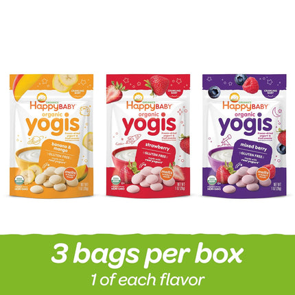 Organic Yogurt & Fruit Baby Snacks, 3 Flavor Variety Pack, 1 oz Pack of 3